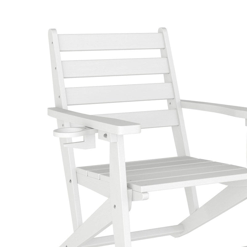 Commercial All Weather Adirondack Table and 4 Chairs with Cupholders
