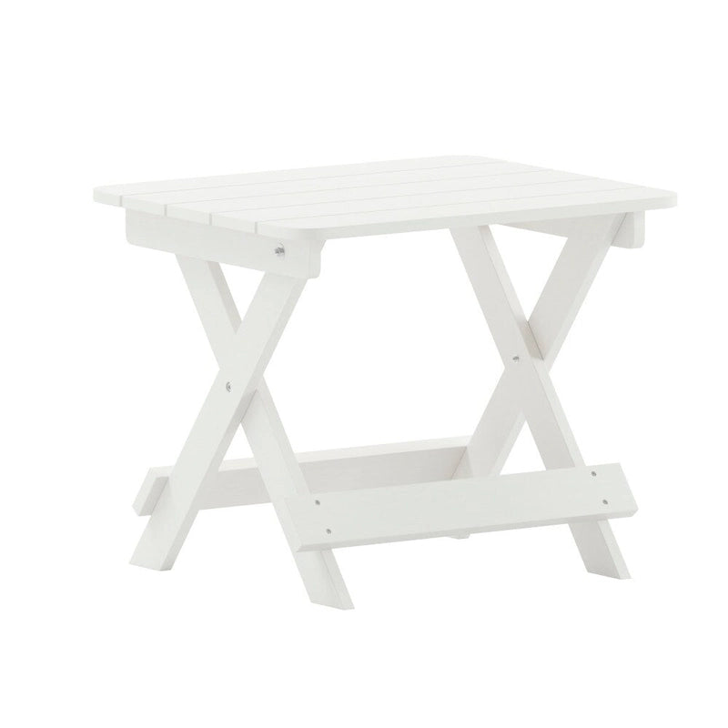 3pc Commercial Indoor/Outdoor Adirondack Set with 2 Loungers, Side Table