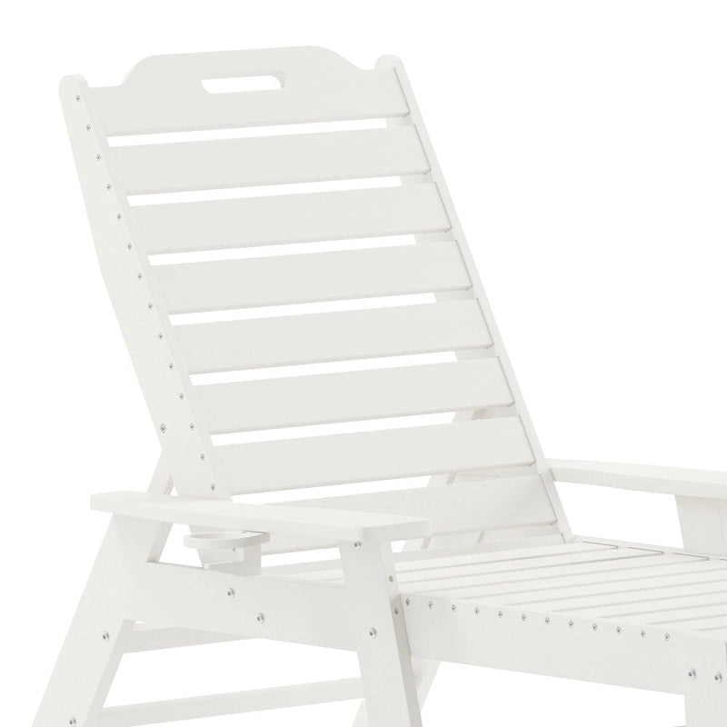 3pc Commercial Indoor/Outdoor Adirondack Set with 2 Loungers, Side Table