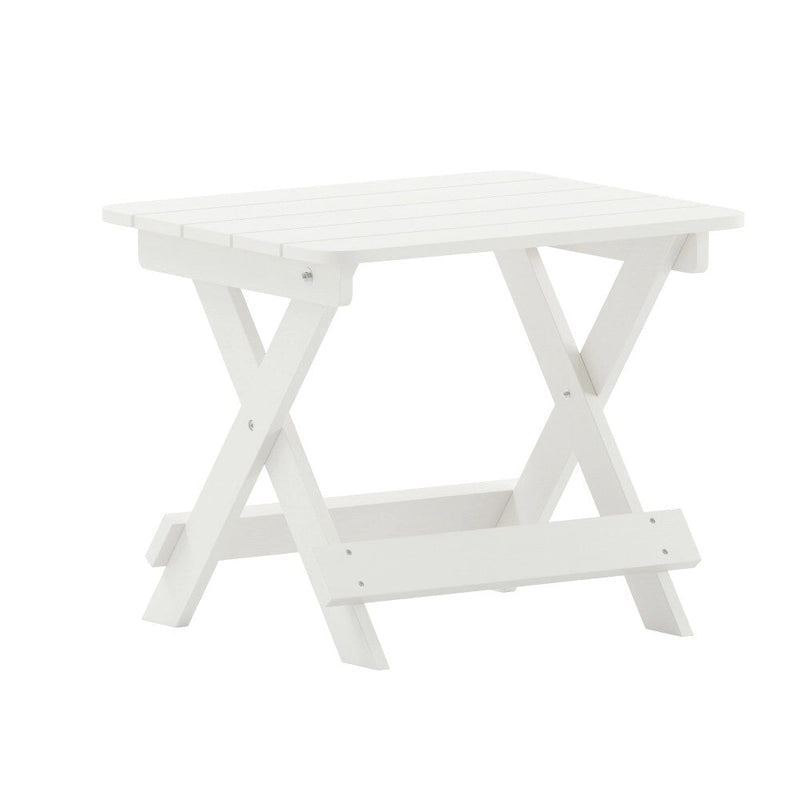 3pc Commercial Indoor/Outdoor Adirondack Set with 2 Loungers, Side Table