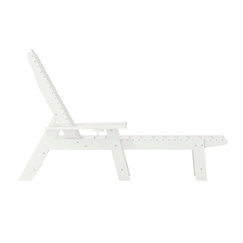 3pc Commercial Indoor/Outdoor Adirondack Set with 2 Loungers, Side Table