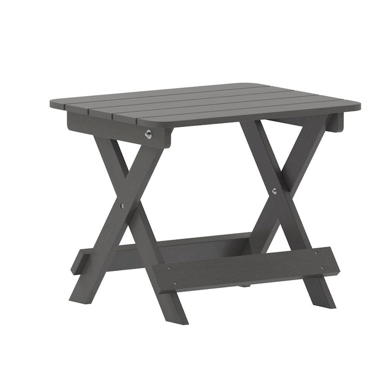 3pc Commercial Indoor/Outdoor Adirondack Set with 2 Loungers, Side Table