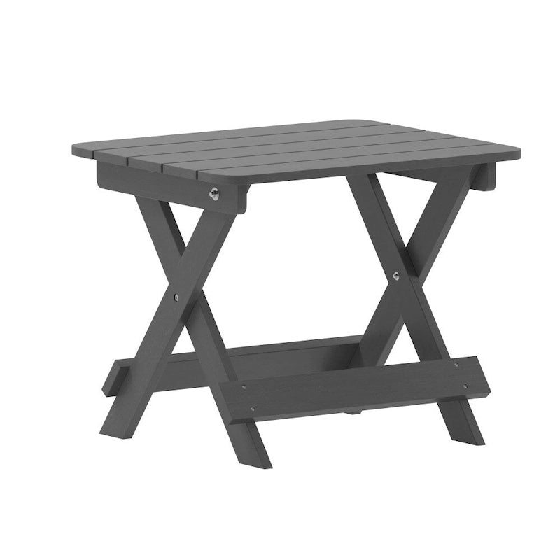 3pc Commercial Indoor/Outdoor Adirondack Set with 2 Loungers, Side Table