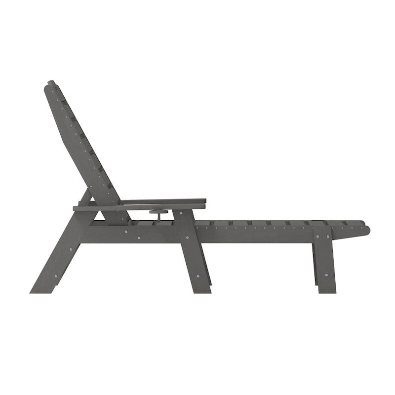 3pc Commercial Indoor/Outdoor Adirondack Set with 2 Loungers, Side Table