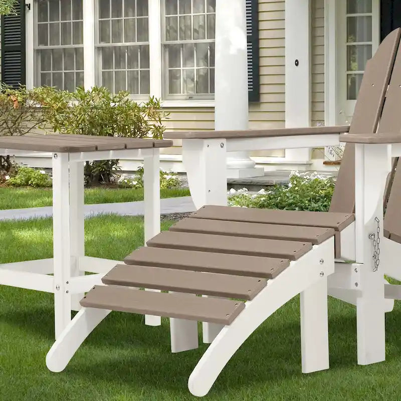 Aoodor Outdoor Adirondack Ottoman - Weather-Resistant HDPE Patio Footrest for Ultimate Relaxation
