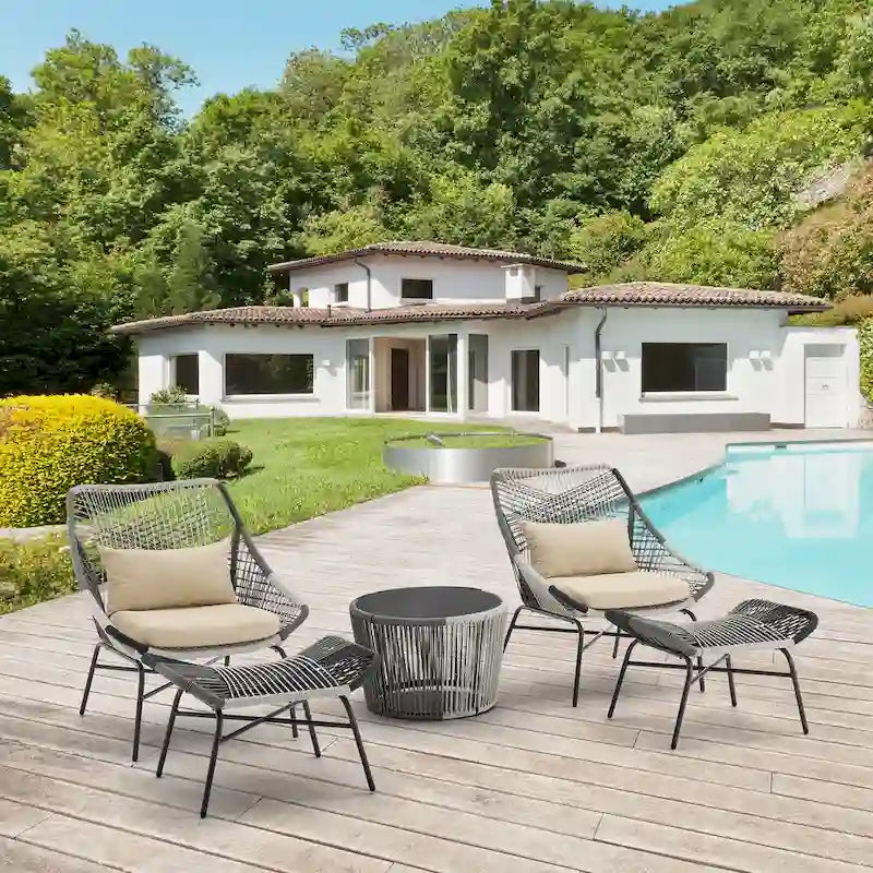 Manhattan Comfort Ashland Modern 3-Piece Patio Conversation Set