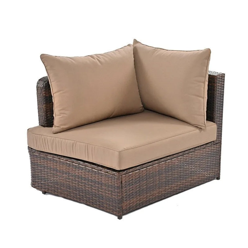 6-Piece Patio Outdoor Conversation Round Sofa Set