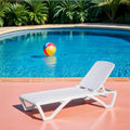 Adjustable Outdoor ABS Chaise Lounge with Wheels