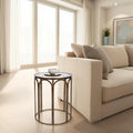 Allan Andrews Round Brass Metal Side and Accent Table - 24 H x 20 D x 20 W