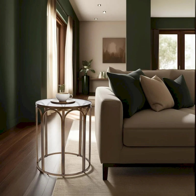 Allan Andrews Round Brass Metal Side and Accent Table - 24 H x 20 D x 20 W