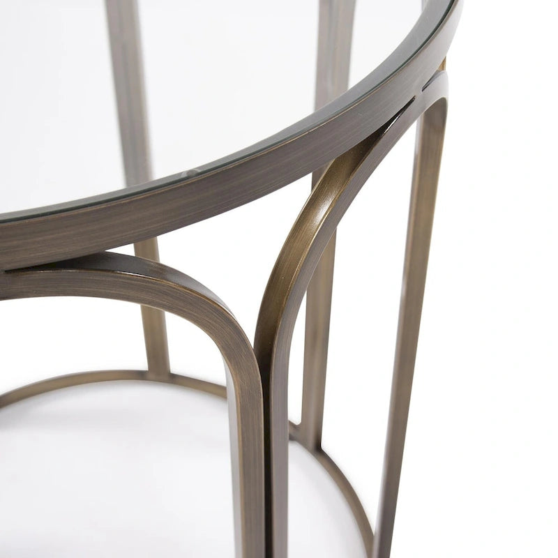 Allan Andrews Round Brass Metal Side and Accent Table - 24 H x 20 D x 20 W