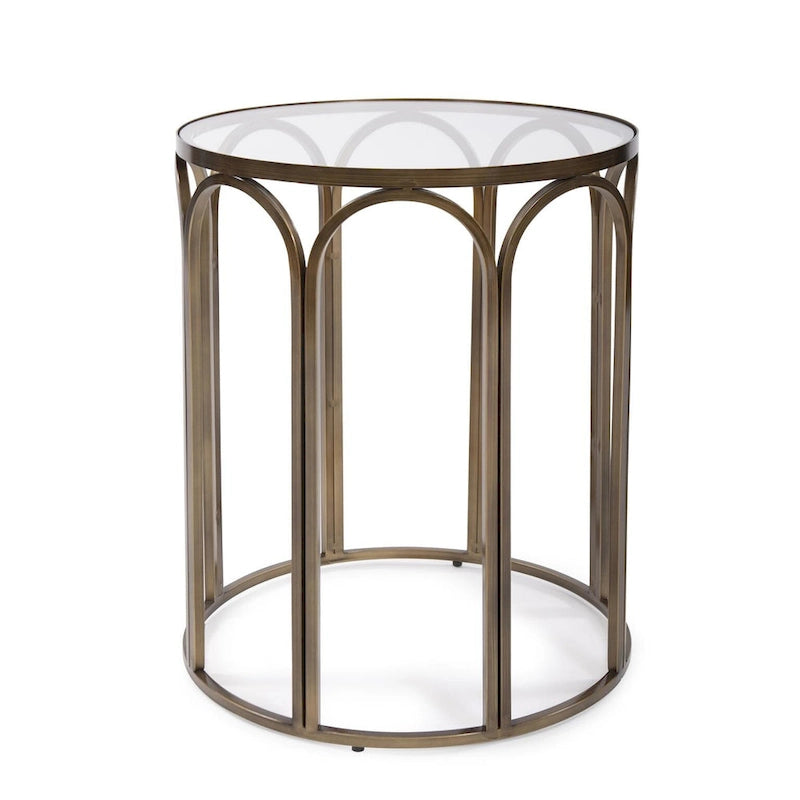 Allan Andrews Round Brass Metal Side and Accent Table - 24 H x 20 D x 20 W