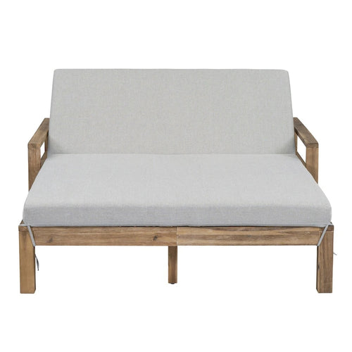 1-Piece Farmhouse-styled Wooden Outdoor Sunbed
