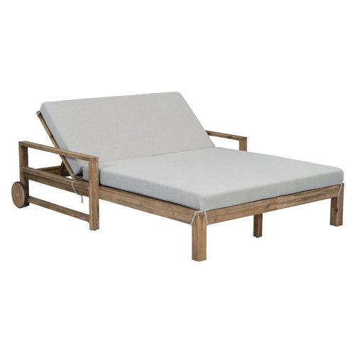 1-Piece Farmhouse-styled Wooden Outdoor Sunbed