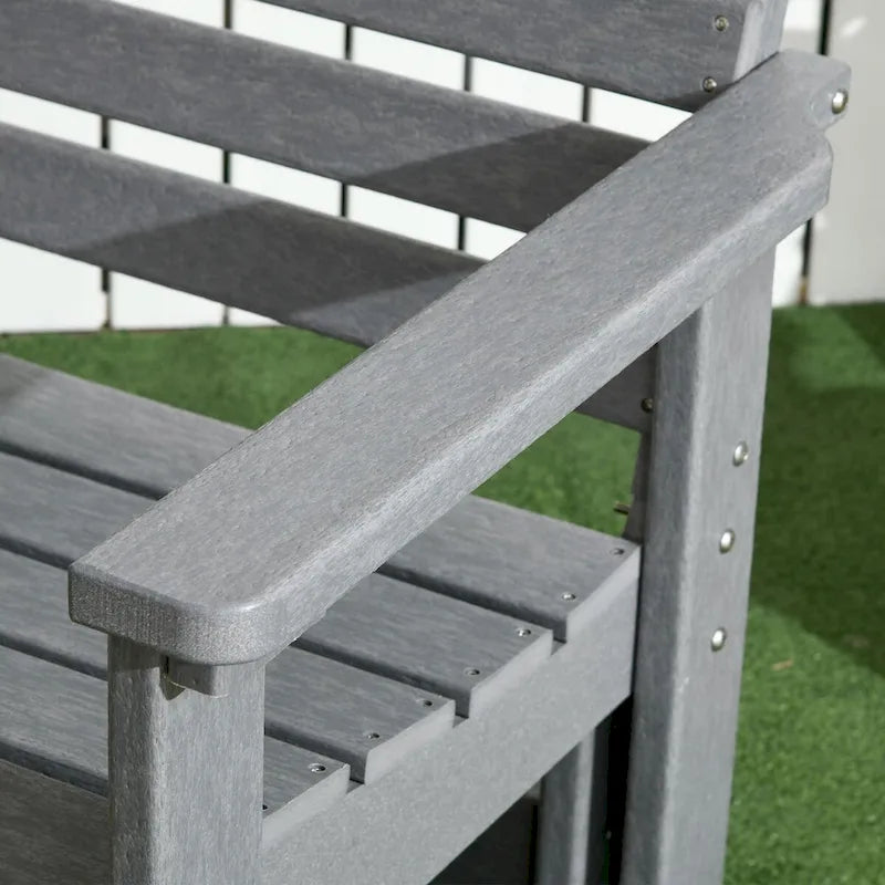 2-Person Outdoor Glider Bench Rocking Chair w/ Slatted HDPE Frame