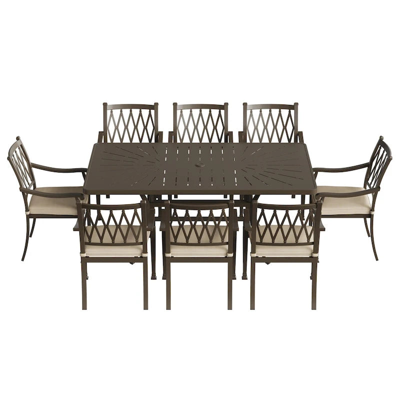 8 - Person Rectangular Outdoor Dining Set with Cushions