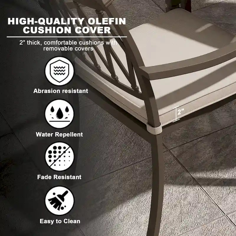 8 - Person Rectangular Outdoor Dining Set with Cushions