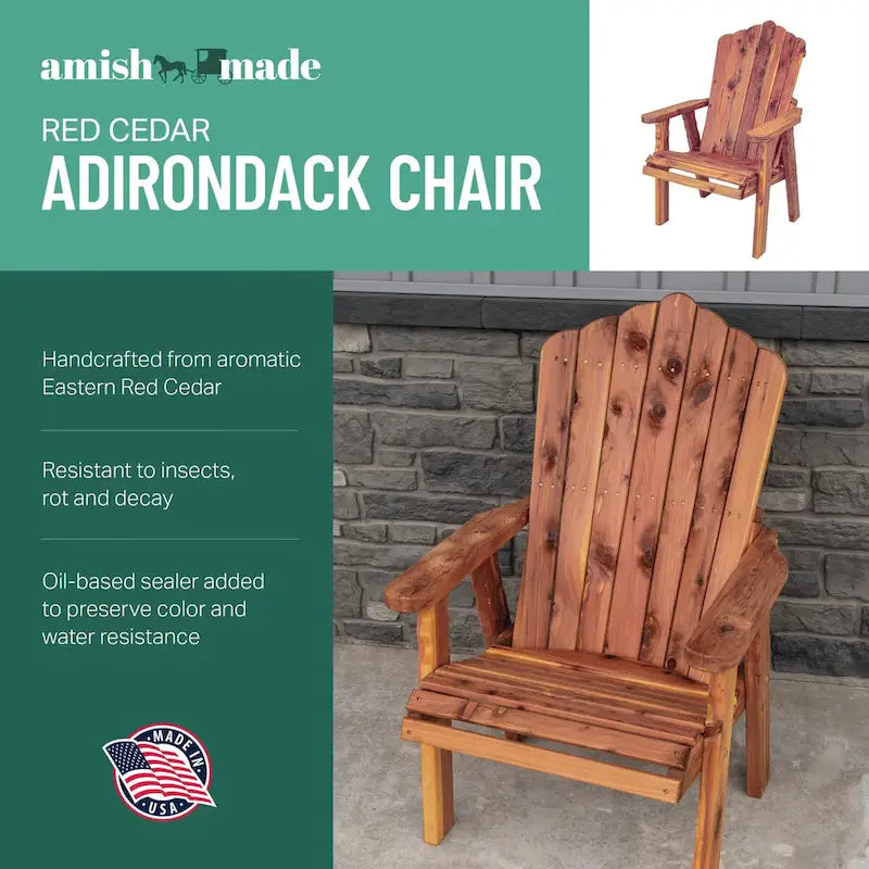 American Furniture Classics Model MM104 111 CEDAR Stationary Chair with Stationary Ottoman
