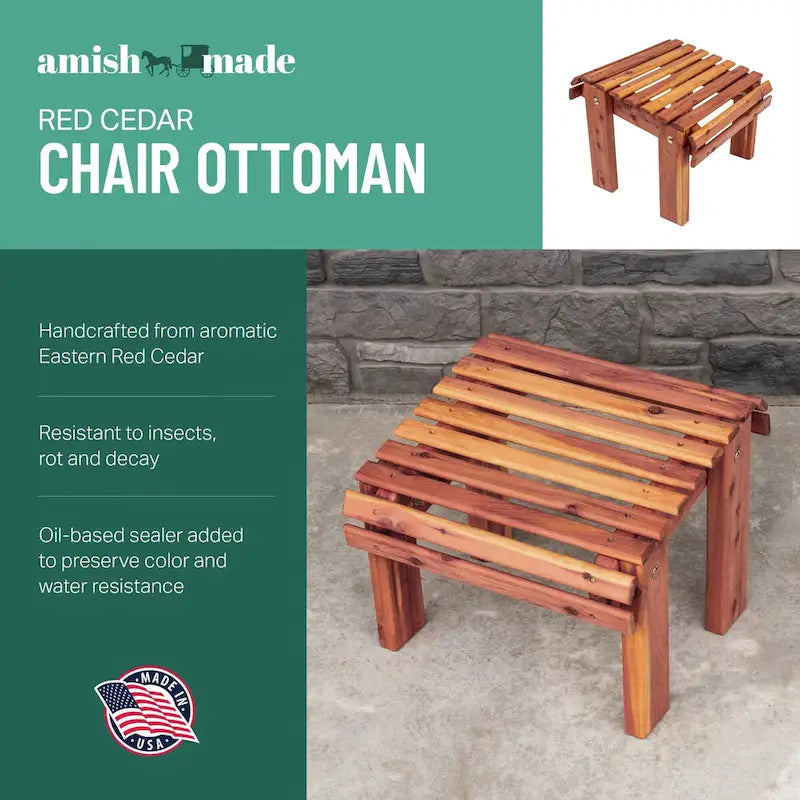 American Furniture Classics Model MM104 111 CEDAR Stationary Chair with Stationary Ottoman