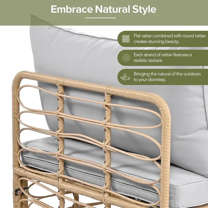 7 PCS Outdoor Patio Furniture Set for 6