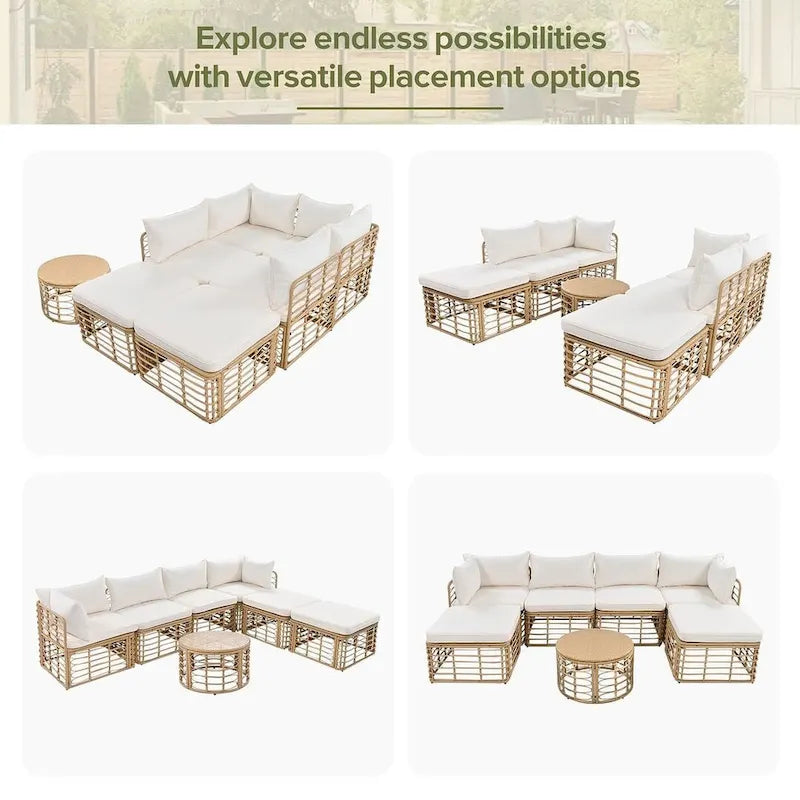 7 PCS Outdoor Patio Furniture Set for 6