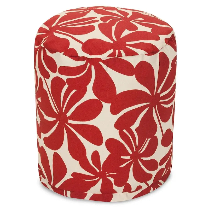 Majestic Home Goods Plantation Indoor / Outdoor Ottoman Pouf 16  L x 16  W x 17  H