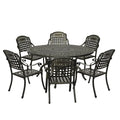 59  cast aluminum round dining set