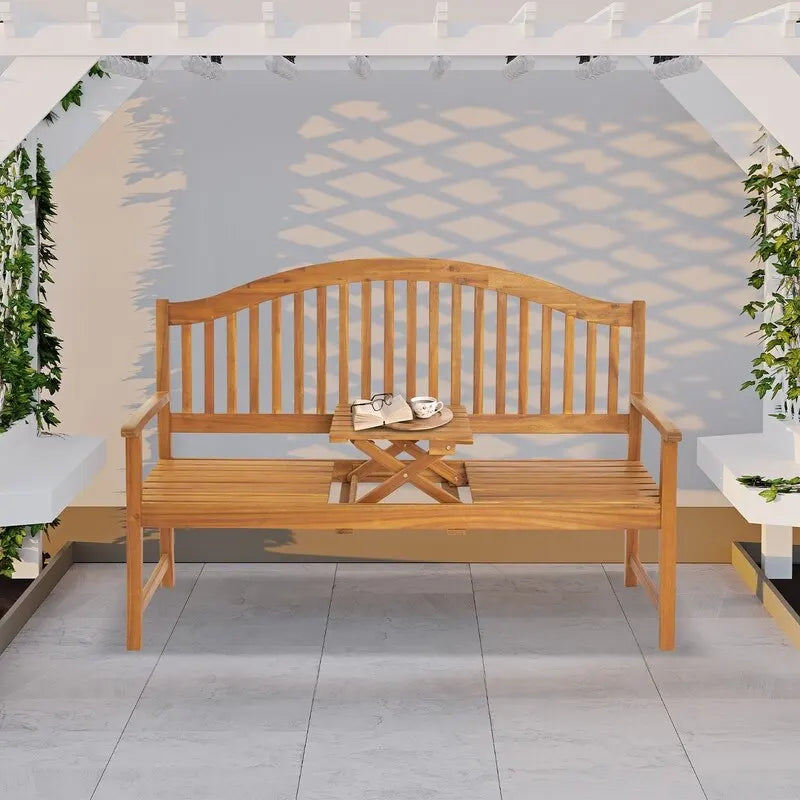 59 In Acacia Bench with Lift Table - N/A