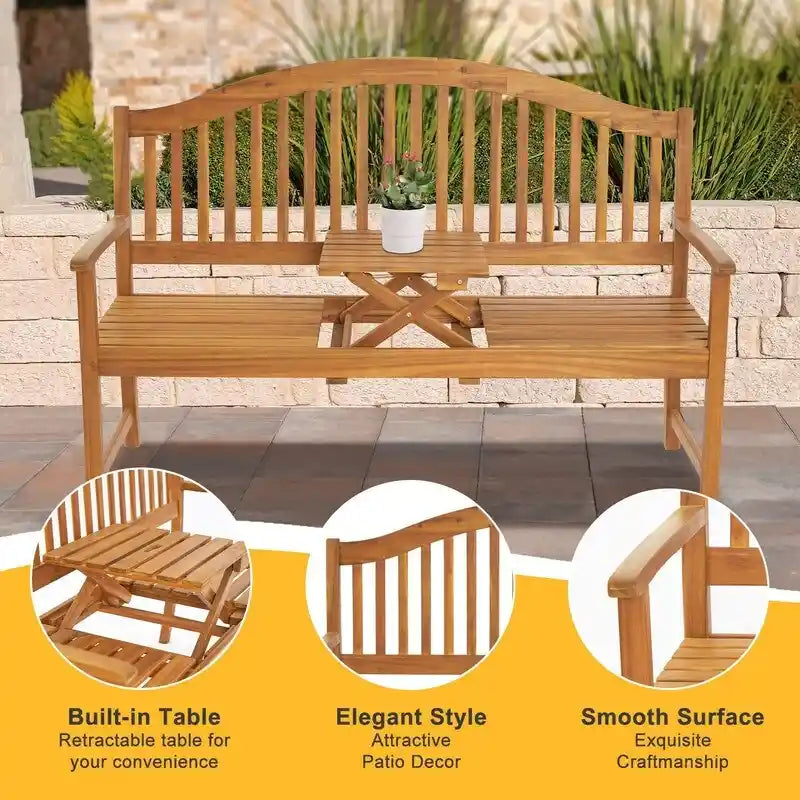 59 In Acacia Bench with Lift Table - N/A