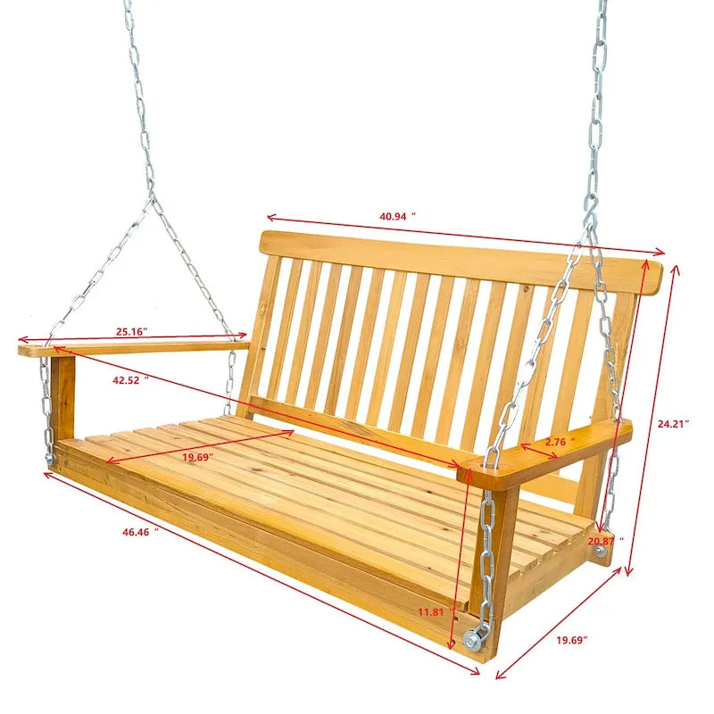 Front Porch Swing with Armrests