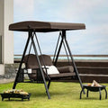 2-Person Metal Patio Swing with Canopy and Cushions - N/A