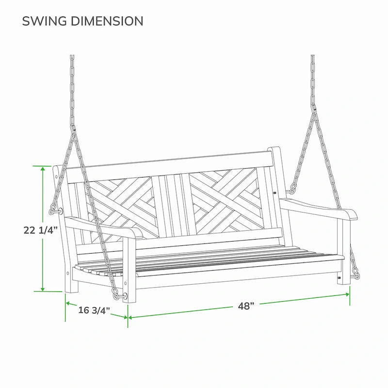 Cambridge Casual Isla Teak Wood Outdoor Porch Swing