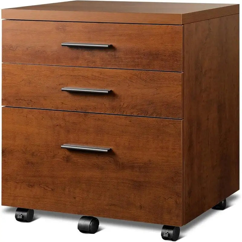 3-Drawer Mobile File Cabinet with Wheels - Black, White, Walnut