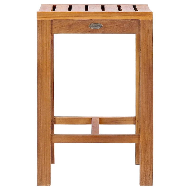Chic Teak 7 Piece Teak Wood Antigua Patio Counter Height Bistro Set with 71  Rectangular Table and 6 Stools