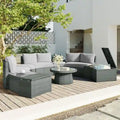 Light Gray 10-Piece Outdoor Sectional Patio Sofa Set