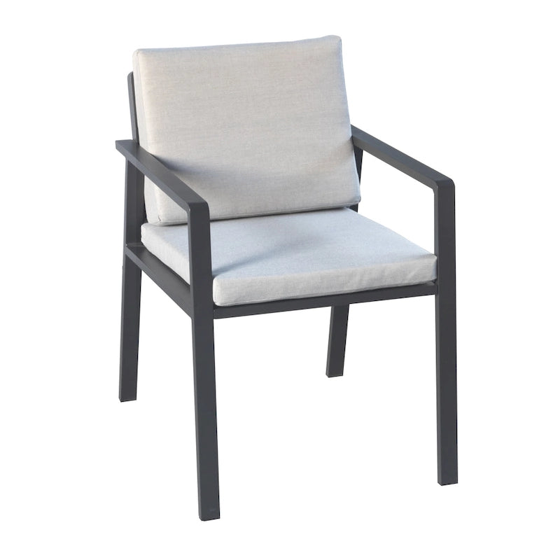 HIGOLD 3801 Nofi Patio Furniture, Outdoor Aluminum Patio Dining Chair with Cushion, Set of 2