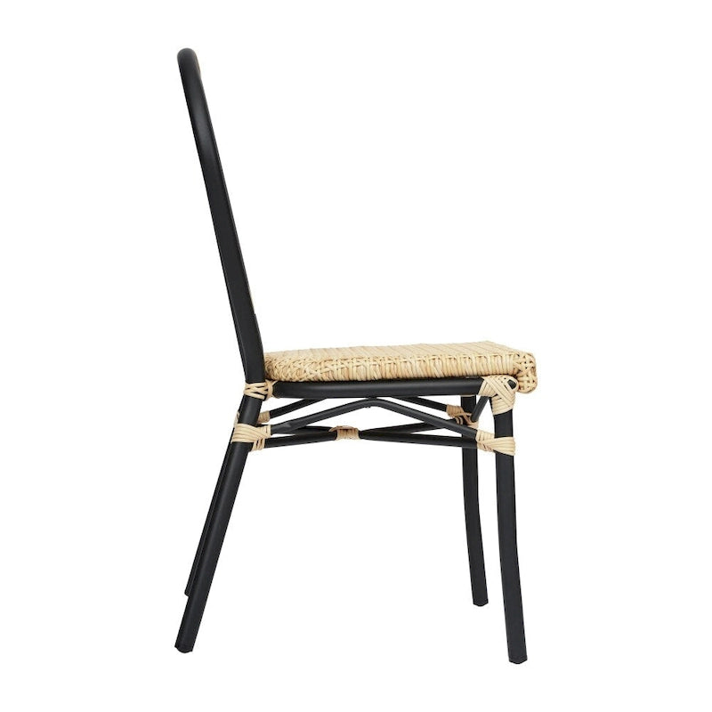 4 Pack All-Weather Commercial Paris Chairs with Metal Frames - N/A