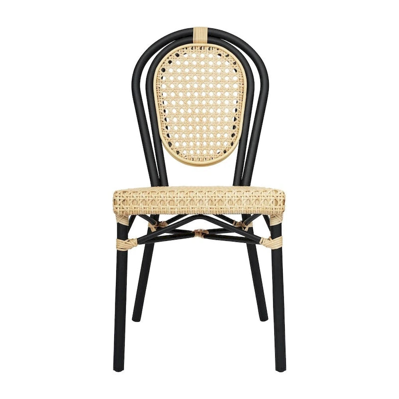 4 Pack All-Weather Commercial Paris Chairs with Metal Frames - N/A