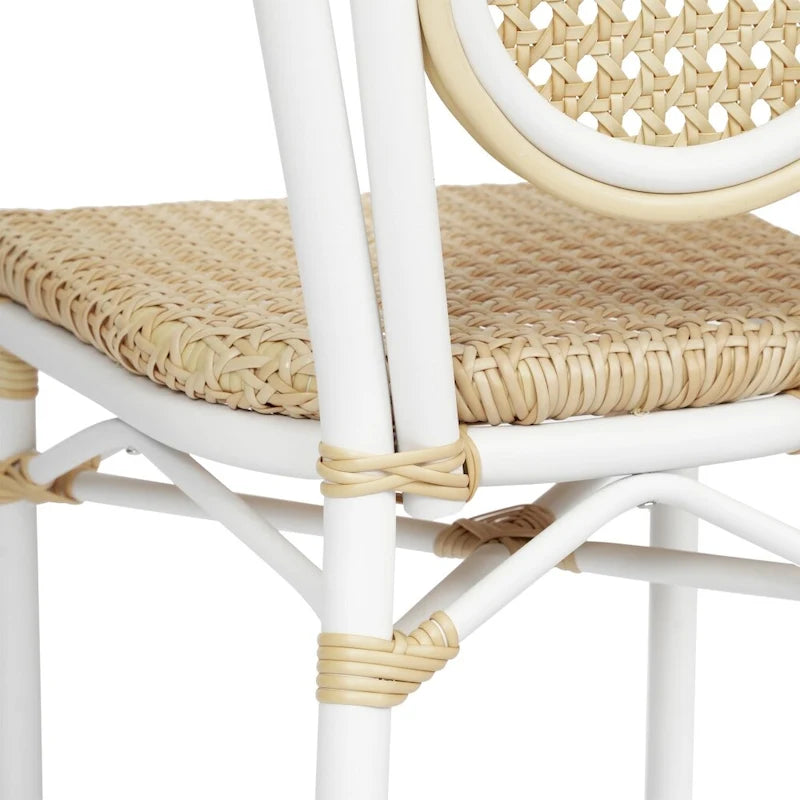 4 Pack All-Weather Commercial Paris Chairs with Metal Frames - N/A
