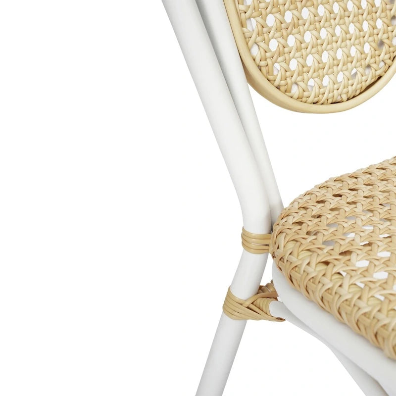 4 Pack All-Weather Commercial Paris Chairs with Metal Frames - N/A