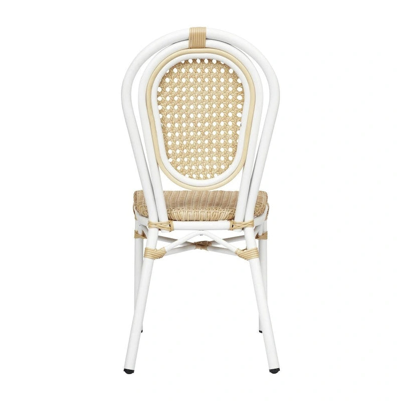 4 Pack All-Weather Commercial Paris Chairs with Metal Frames - N/A