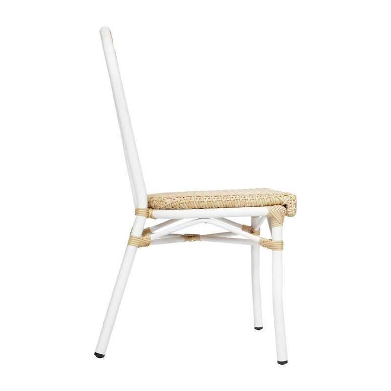 4 Pack All-Weather Commercial Paris Chairs with Metal Frames - N/A