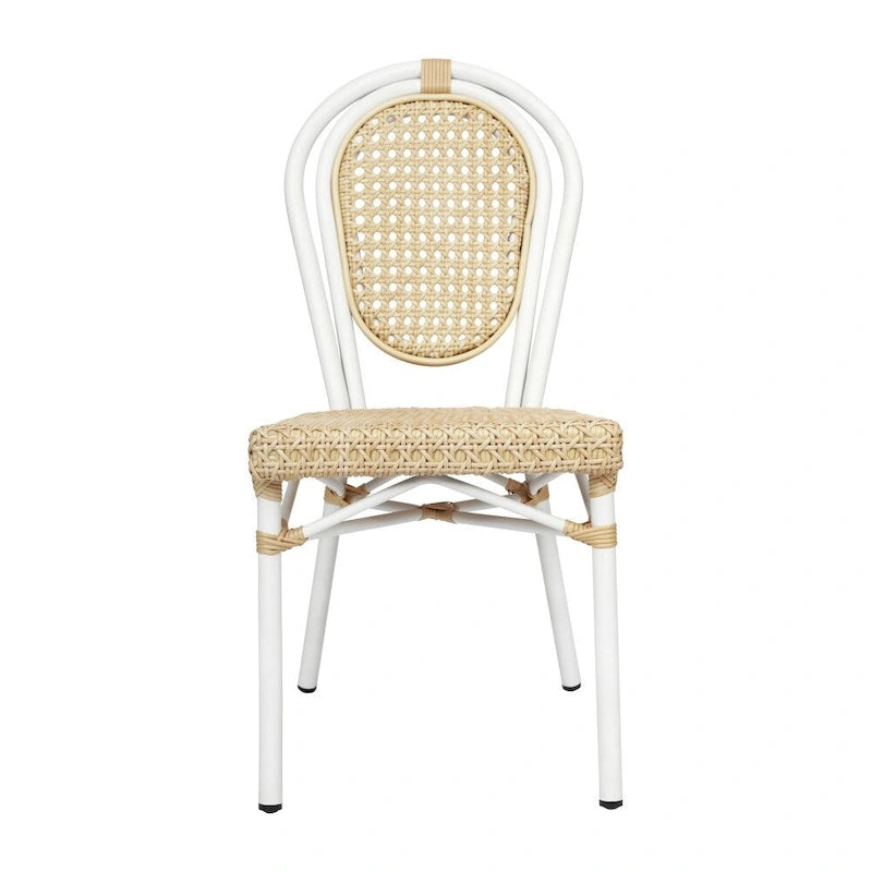 4 Pack All-Weather Commercial Paris Chairs with Metal Frames - N/A