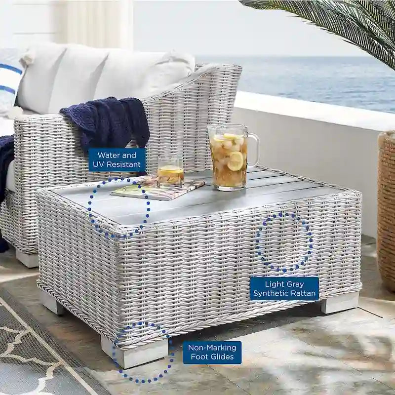 Conway 32  Outdoor Patio Wicker Rattan Coffee Table