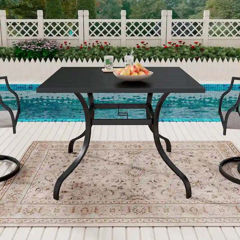37  Patio Steel Square Dining Table
