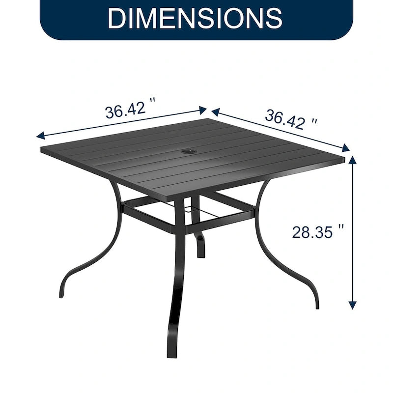 37  Patio Steel Square Dining Table
