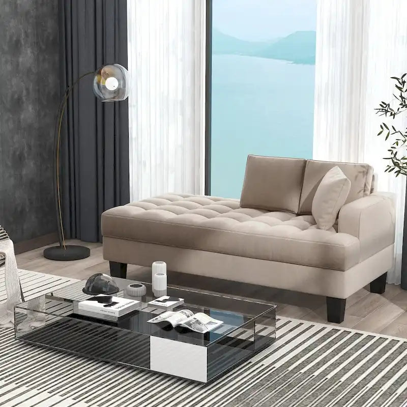 64  Fabric Chaise Lounge - 64.00  x 31.50