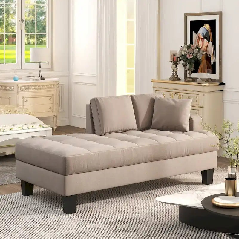 64  Fabric Chaise Lounge - 64.00  x 31.50
