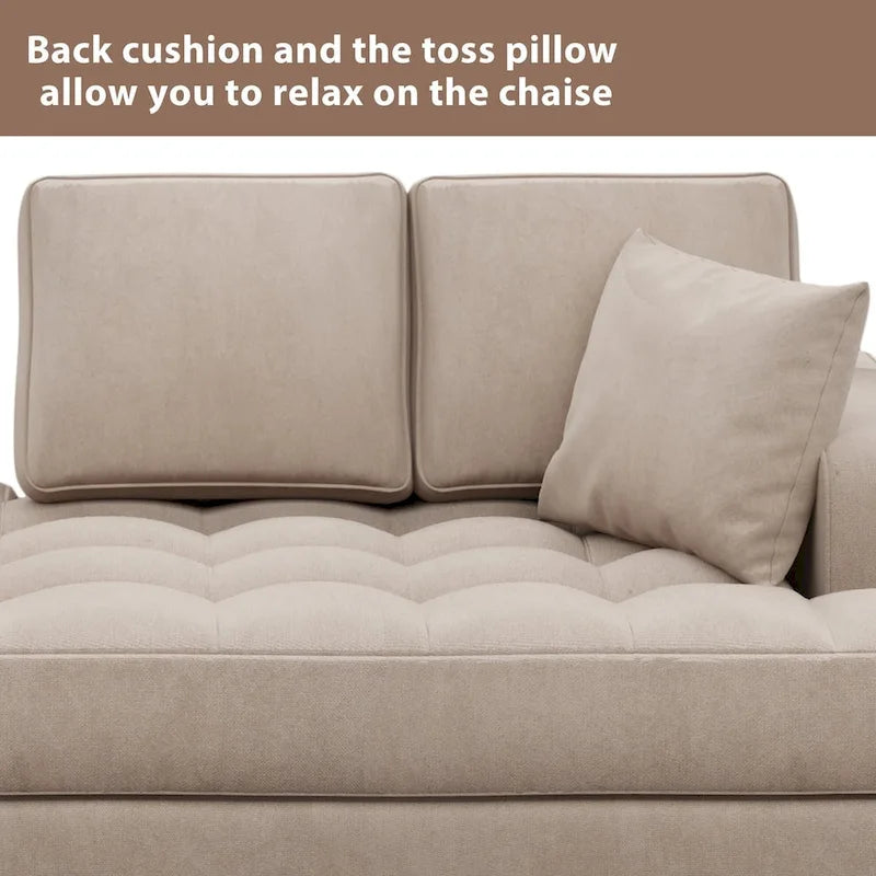 64  Fabric Chaise Lounge - 64.00  x 31.50