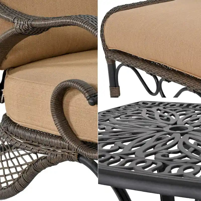 Grand Bonaire Weave Patio Backyard Deep Seating Loveseat Conversation Set of 7